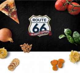 66号公路 比萨餐厅 品牌标志LOGO设计