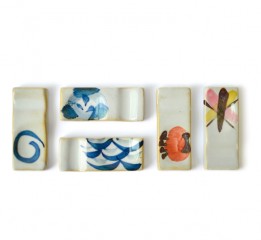 日式和风 全手绘 陶瓷 筷子架子 筷架 筷托 筷枕 套装礼盒 五款入