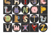 小动物系列26个英文字母插画