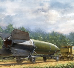 二战德国V2导弹和运输车