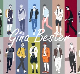 "Gina Bester"系列矢量插画——男装Street Snap2017