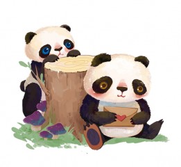 熊猫日常（和纸胶带绘）