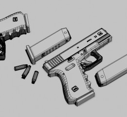 GLOCK17 VS HK USP45手枪建模渲染