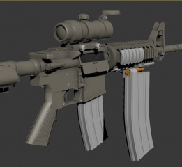 M4A1步枪建模练习
