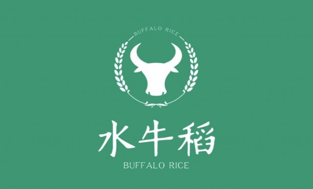 原阳大米水牛稻标志设计