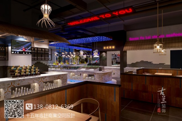 七福徕牛排海鲜自助餐厅-商洛海鲜餐厅设计公司