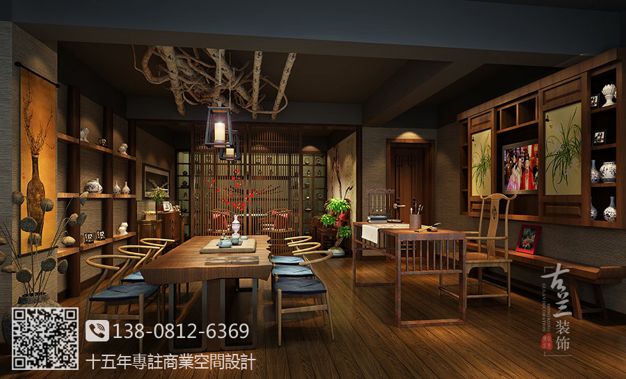 天津茶楼茶艺馆设计公司之中式设计元素博大精深-室内设计-空间-设计