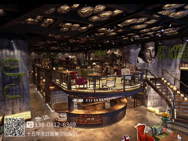 南京咖啡厅设计装修公司|工业风咖啡厅效果图