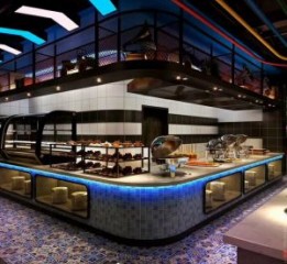 郑州海鲜餐厅设计装修公司|崇州大东海海鲜牛排餐厅装修效果图