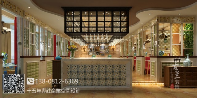 郑州西餐厅设计装修公司-资中塞纳阳光西餐厅装修效果图