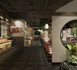 【杭州餐厅设计装修公司】鱼小筑每一帧都是温馨和亲和力的体现