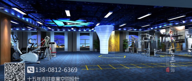 成都健身房装修设计公司|鹭岛国际奥宇健身房设计图