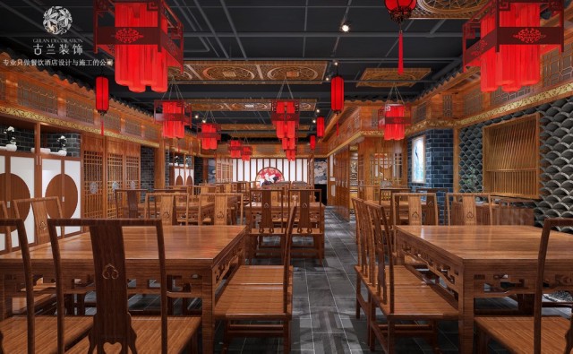 甘肃酒泉中式餐厅装修效果图|甘肃餐厅设计公司-龍府餐厅