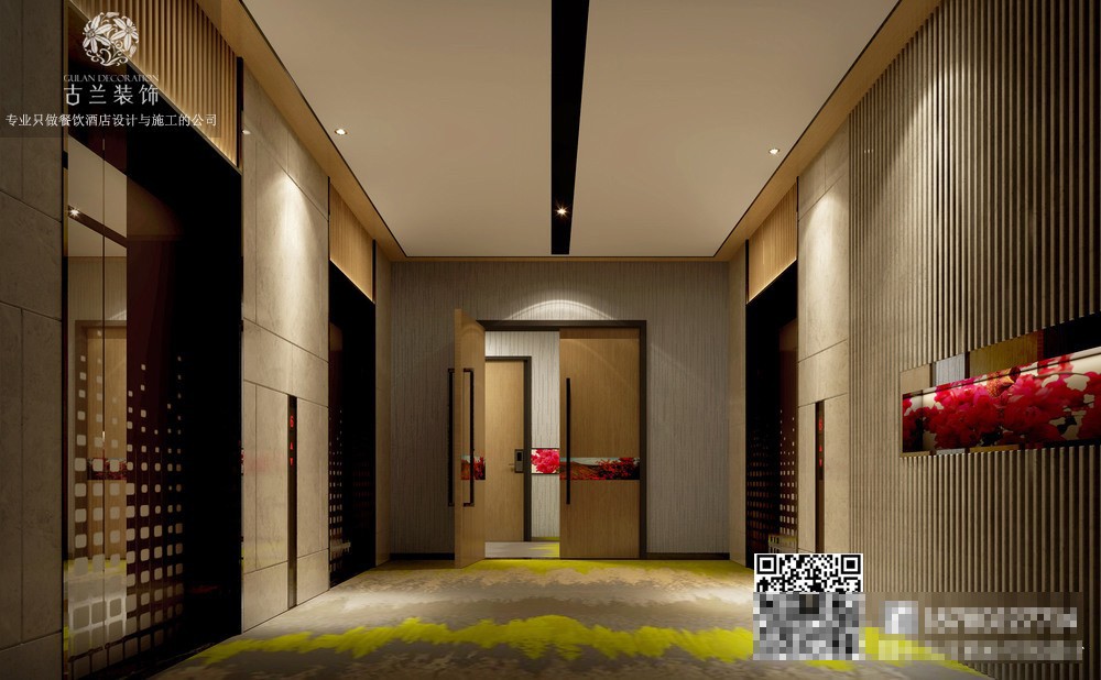走廊设计融入了直线、曲线不同的造型线，浅色的极简设计，自然的光线，让它富有艺术的灵性。