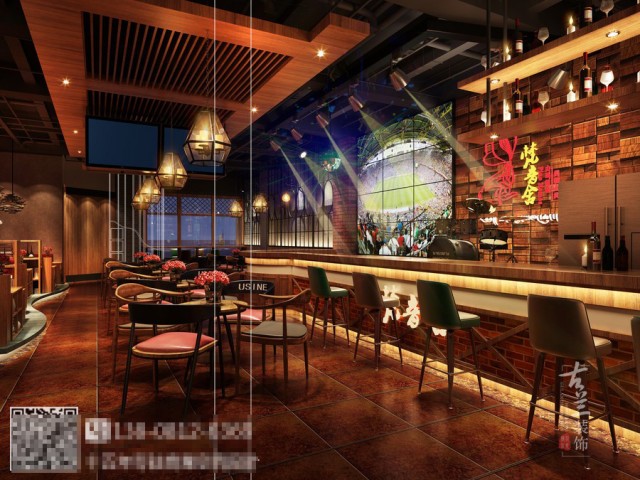本方案轻木质工业风为主的一个小型酒吧，在设计的时候考虑医木质基调为主加上一些工业风的元素和藏式元素点缀。