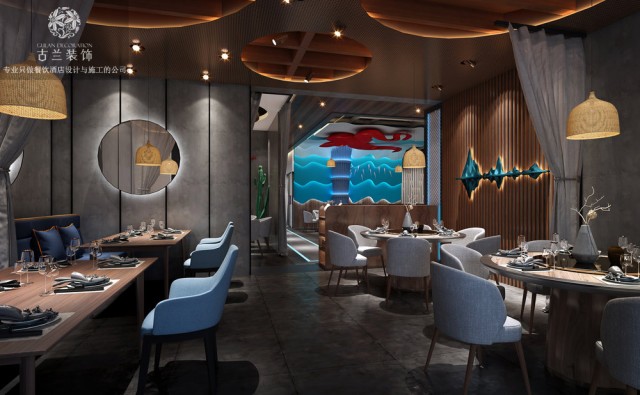 山东胶东渔歌海鲜餐厅设计-泰安海鲜餐厅设计|临沂餐厅设计公司