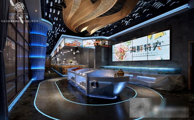 杭州餐厅设计公司-海鲜餐厅装修案例