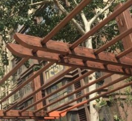 木纹漆|仿木纹漆|公园景区钢结构廊架