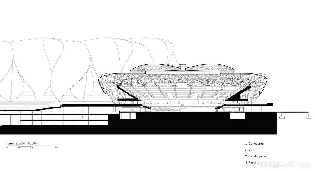 杭州奥运体育中心的设计引入了莲花花瓣元素