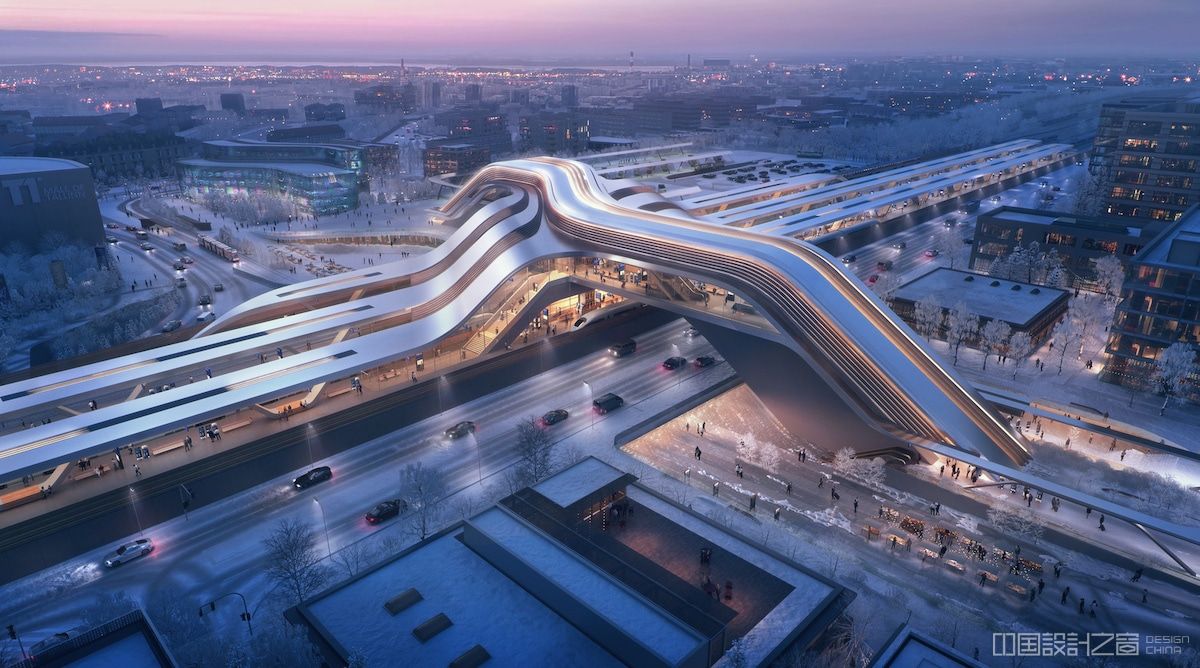 扎哈哈迪德设计的未来主义交通枢纽