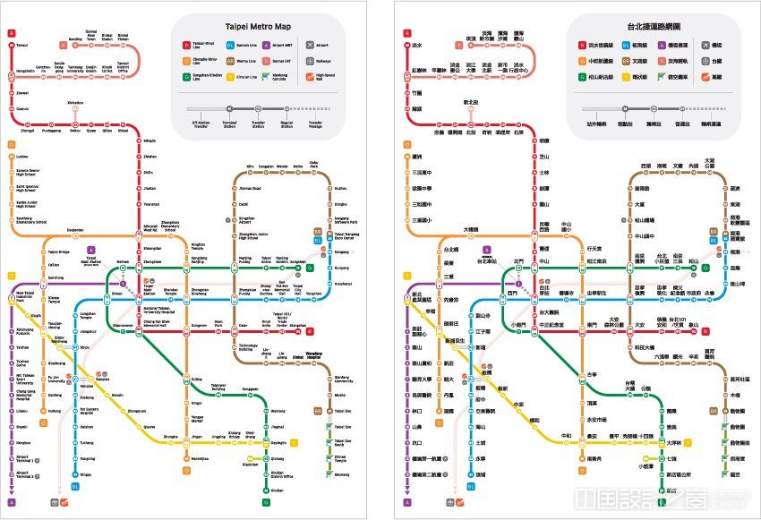 孙廷瑞为台北地铁地图设计了一个清晰易懂的图标