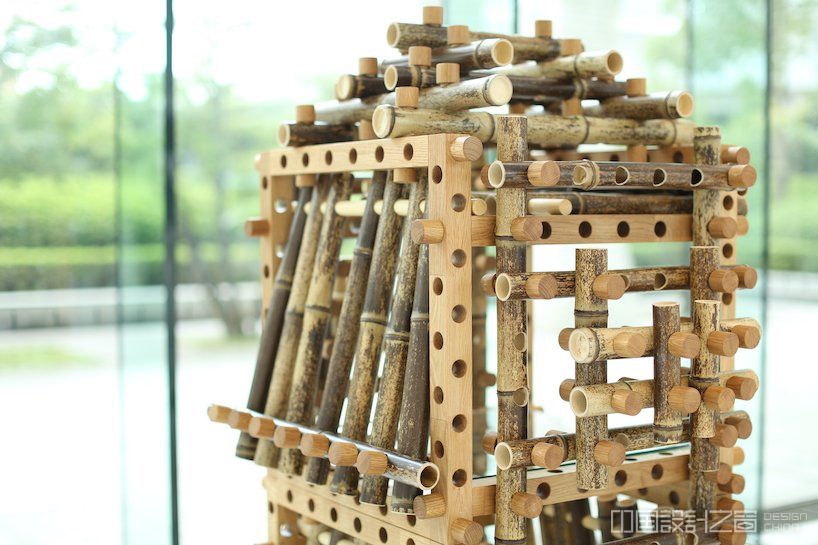 shigeki yamamoto builds intricate cabinet from japanese bamboo