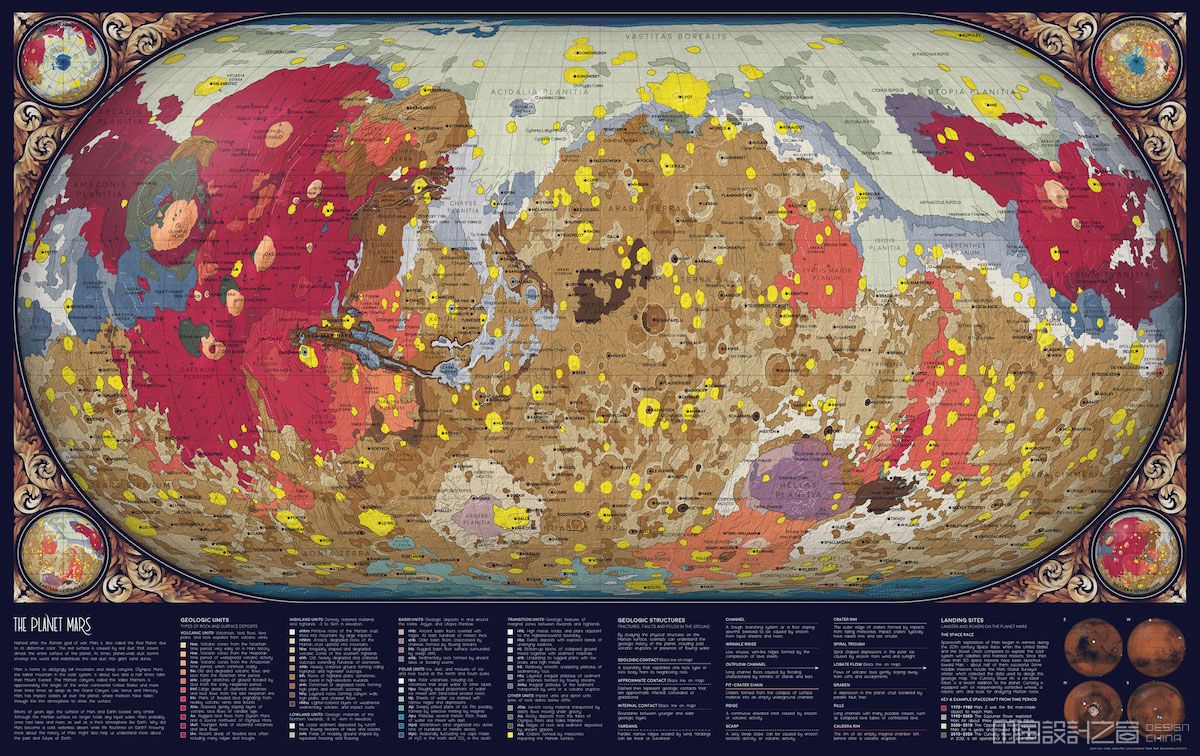 复古风格天文地图依据科学数据制作