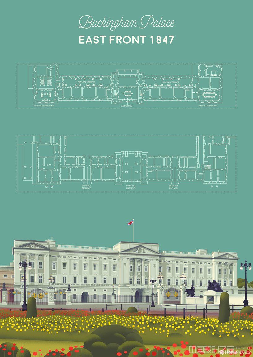 白金汉宫最新平面图,让我们一探英国顶级文化地标的内部
