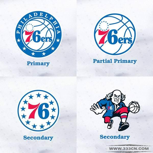 nba 费城 76人队 76ers 更换新队标 logo